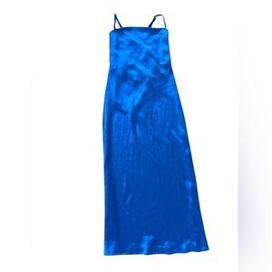 Beginning Boutique Royal Blue Satin Dress